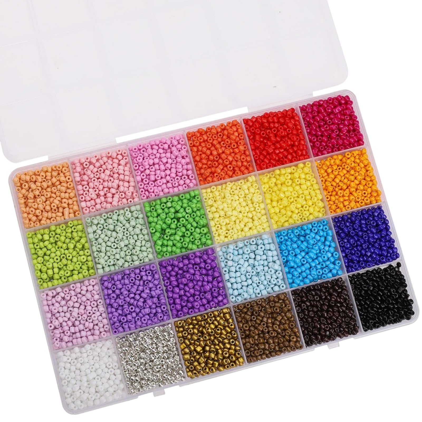 Fiozroor Assorted Colors Seed Beads 3mm Small Glass Beads for Beading C