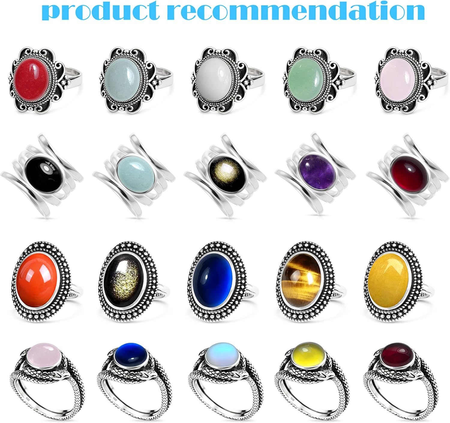 Adjustable Lotus Flower Ring,Open Retro Antique S925 Sterling Silver Mandala Bohemian Boho Ethnic Statement Ring Jewlry for Women - Image 7