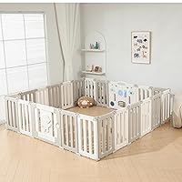 Vista 18 de Parque infantil para bebé, corralitos plegables para bebés y niños pequeños, corralito extra grande de 22 paneles, valla portátil de astronautas