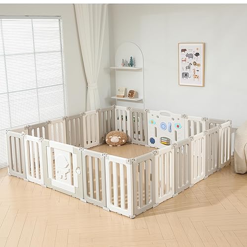 Miniatura 18 de Parque infantil para bebé, corralitos plegables para bebés y niños pequeños, corralito extra grande de 22 paneles, valla portátil de astronautas,