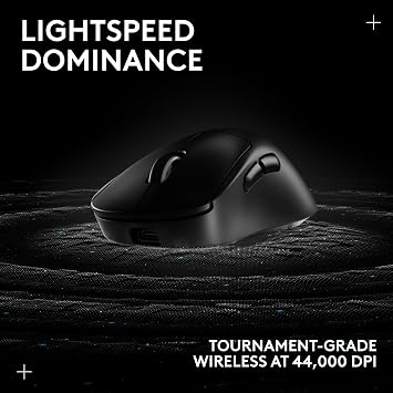 Logitech G PRO X Superlight 2 DEX Lightspeed Wireless Gaming Mouse, 60g Pro-Grade Lightweight Mouse with 5 Programmable Buttons, 44k DPI Sensor, 8K Polling, USB-C Charging, for PC/Mac - Black