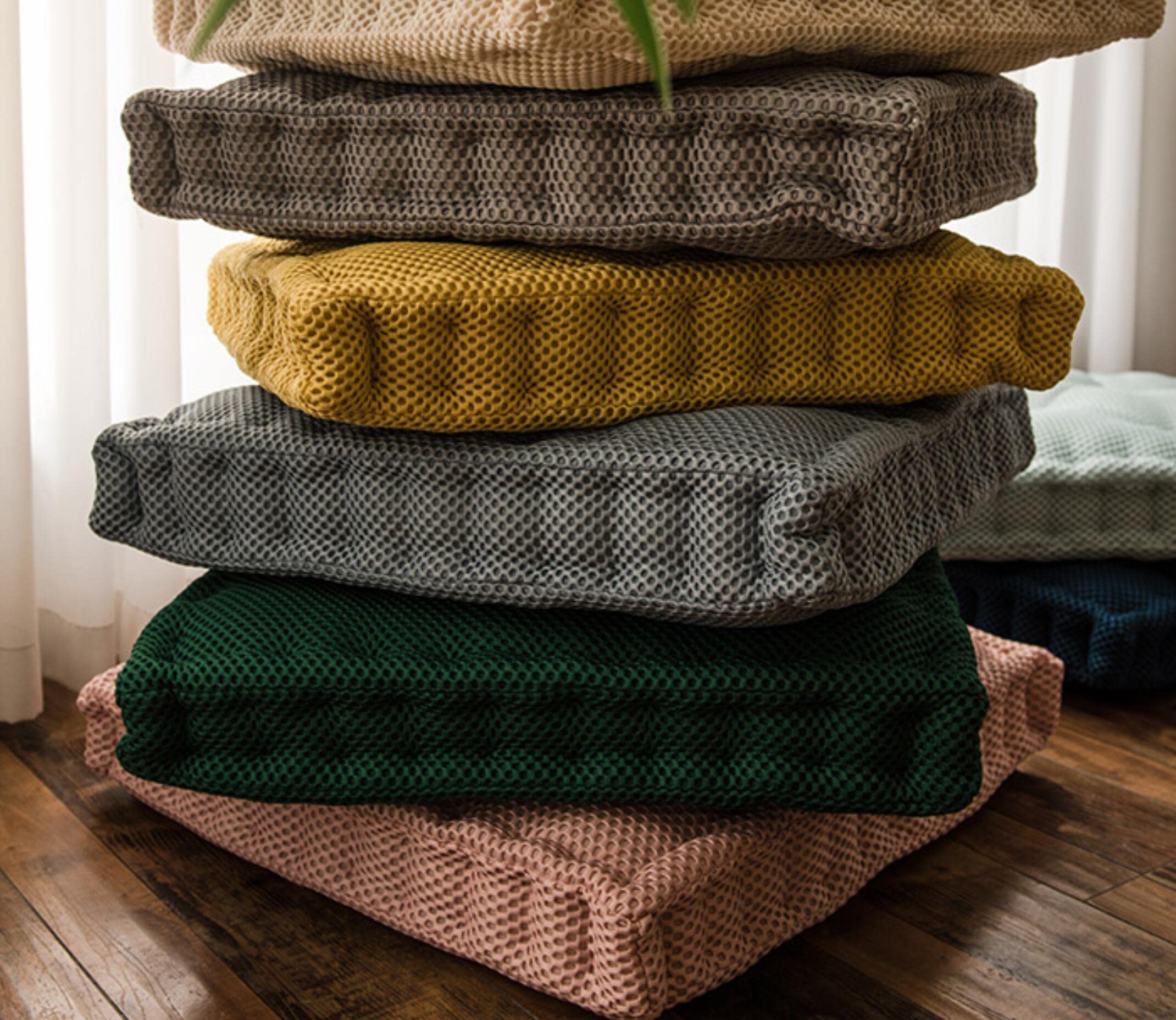 Cojín cuadrado verde oscuro para sofá, silla, suelo, grande, 45 x 45 cm, para el hogar, comedor, oficina, viajes, almohada cómoda y de apoyo