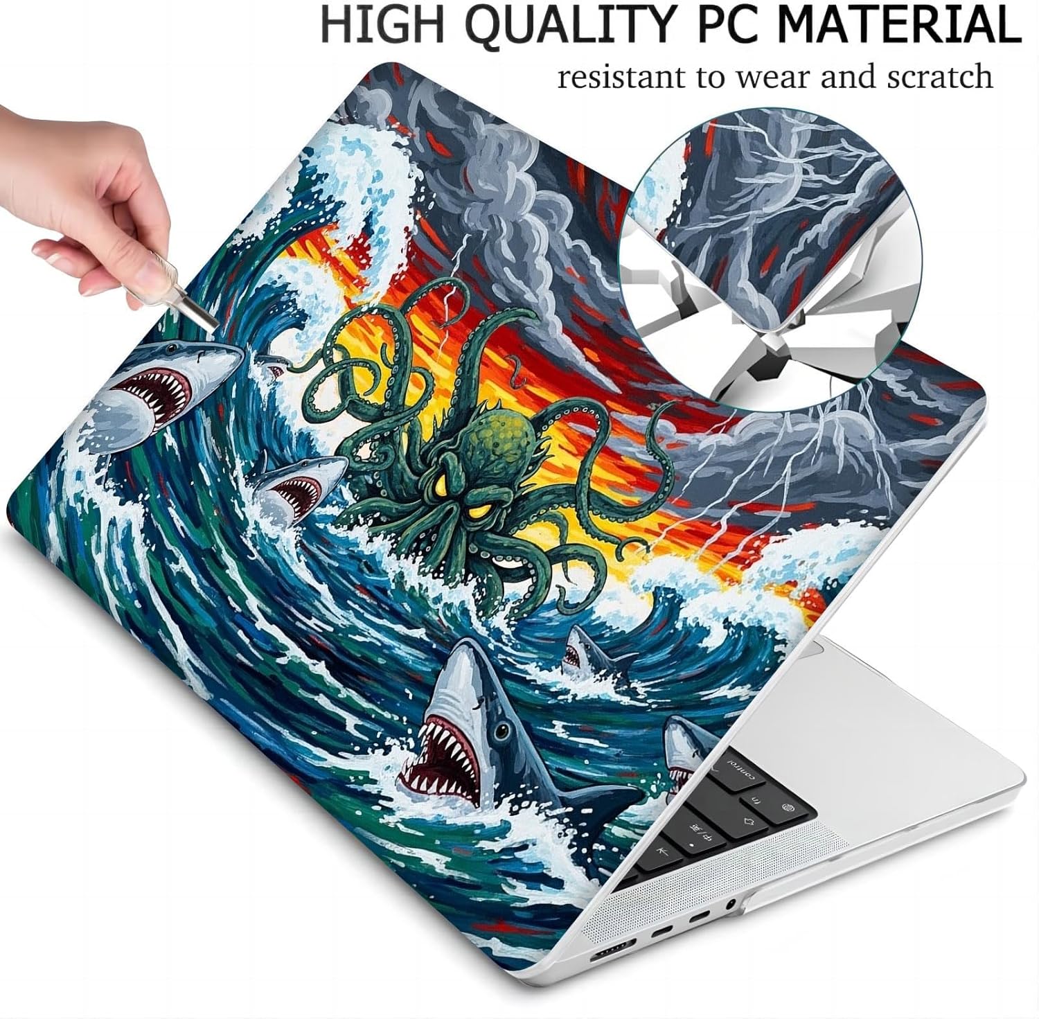 Compatible with MacBook Neo 13-inch, Hard Shell Case with Keyboard Cover and Screen Protector (A3404 A18 Pro chip, 2026 Release) - Sea Monster MC21203