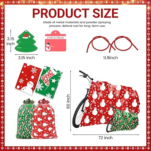 Miniatura 2 de TranquilBliss Bolsas grandes de regalo de Navidad, 2 bolsas de gran tamaño de 60 x 72 pulgadas con etiqueta y corbata para regalos de Navidad,