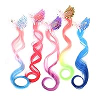 Vista 8 de 5- Pinzas de pelo de colores para niñas extensiones de cabello para niños