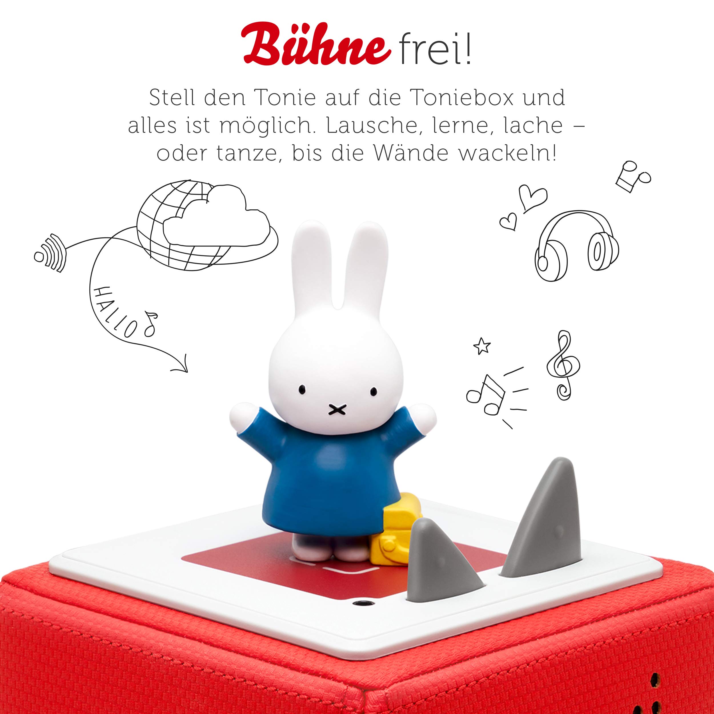 tonies Figurka do słuchania Toniebox, Miffy, słuchowisko z 10 małymi i dużymi przygodami, dla dzieci od 3 lat, czas gry ok. 70 minut