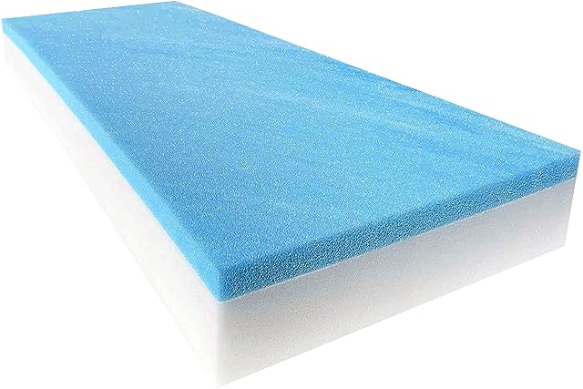 FoamTouch 7x36x72 Gel Memory Foam Bench Cushion Replacement Medium Firm Seat Replacement Upholstery Sheet Upholstery Foam Mattress Sofa