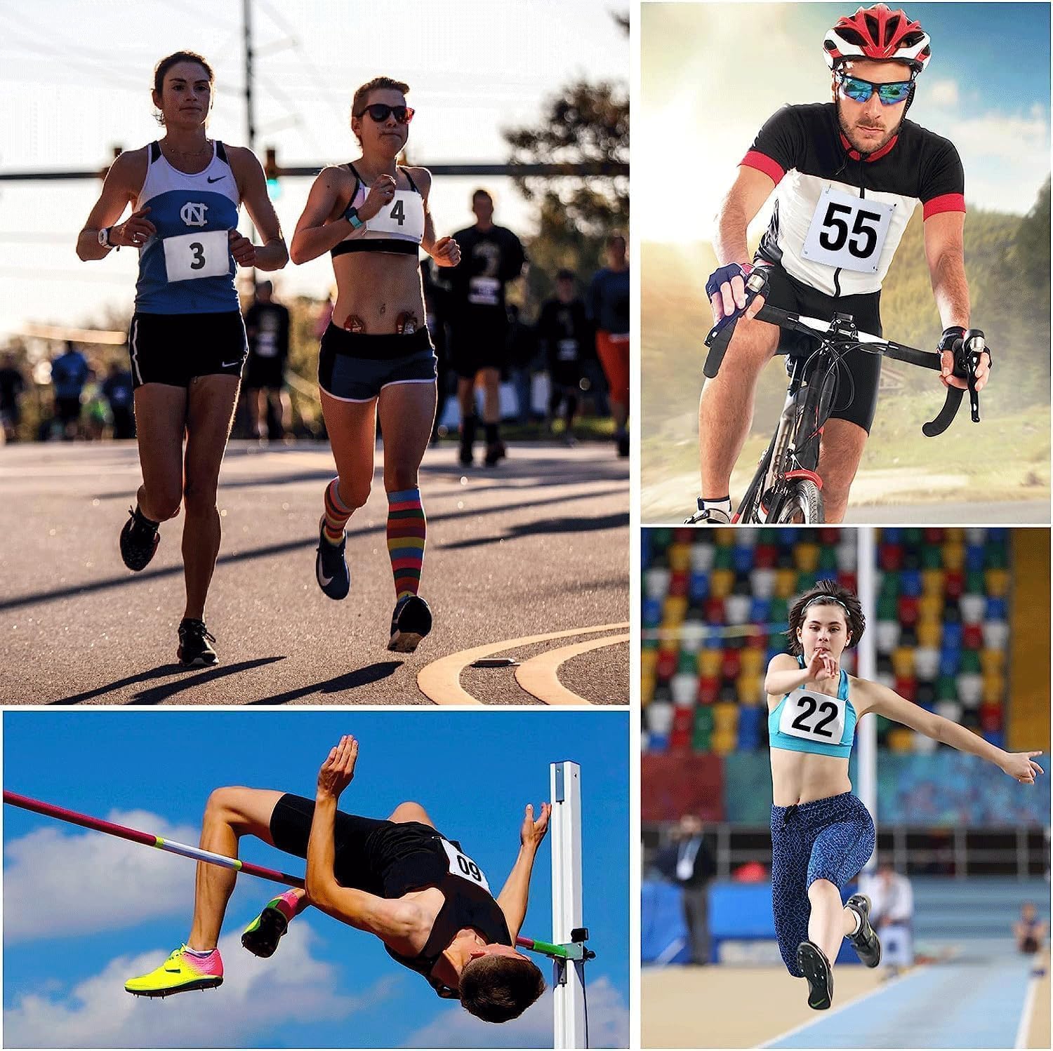 Pettorina da corsa con numeri grandi, con spille di sicurezza, per eventi maratoneti, antistrappo, impermeabili (301-400)