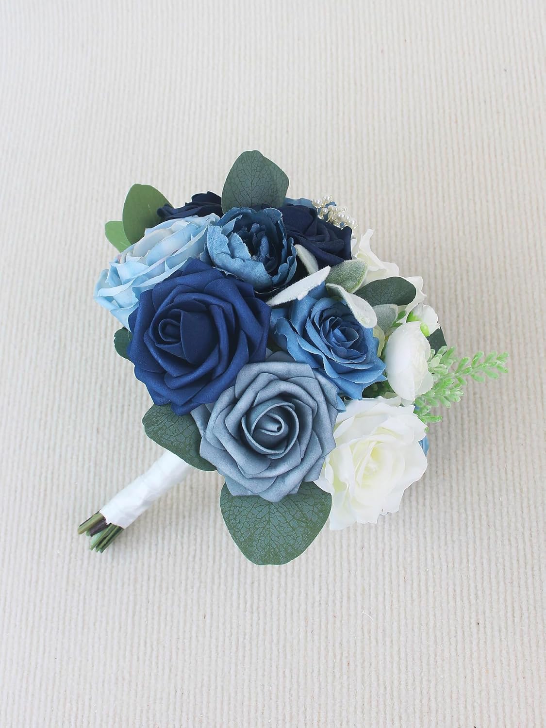 Rinlong 1Pc Navy Blue Bridesmaids Bridal Bouquet Artificial Wedding Bouquets for Bride Bridesmaid Silk Bouquet for Wedding Prom