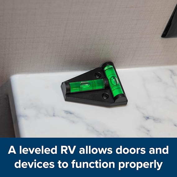 Camco Camper/RV T Level - Features Front to Back/Side to Side RV Leveling - Easy Install w/Screws or Adhesive Tape - Measures 1.625 x 2.25 x 0.56 (25543)