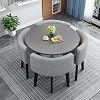 Storage dining table, Dining Table and 4 Chairs Modern Round Kitchen Table And Fabric Chairs Space Saver Home Office Table Set Reception Saving Set Space Table