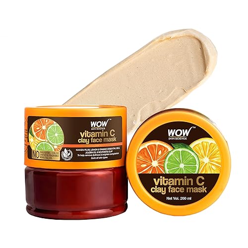 WOW Skin Science - Máscara facial de arcilla con vitamina C – Antienvejecimiento, hidratante, iluminadora y purificadora – Mascarilla de arcilla de