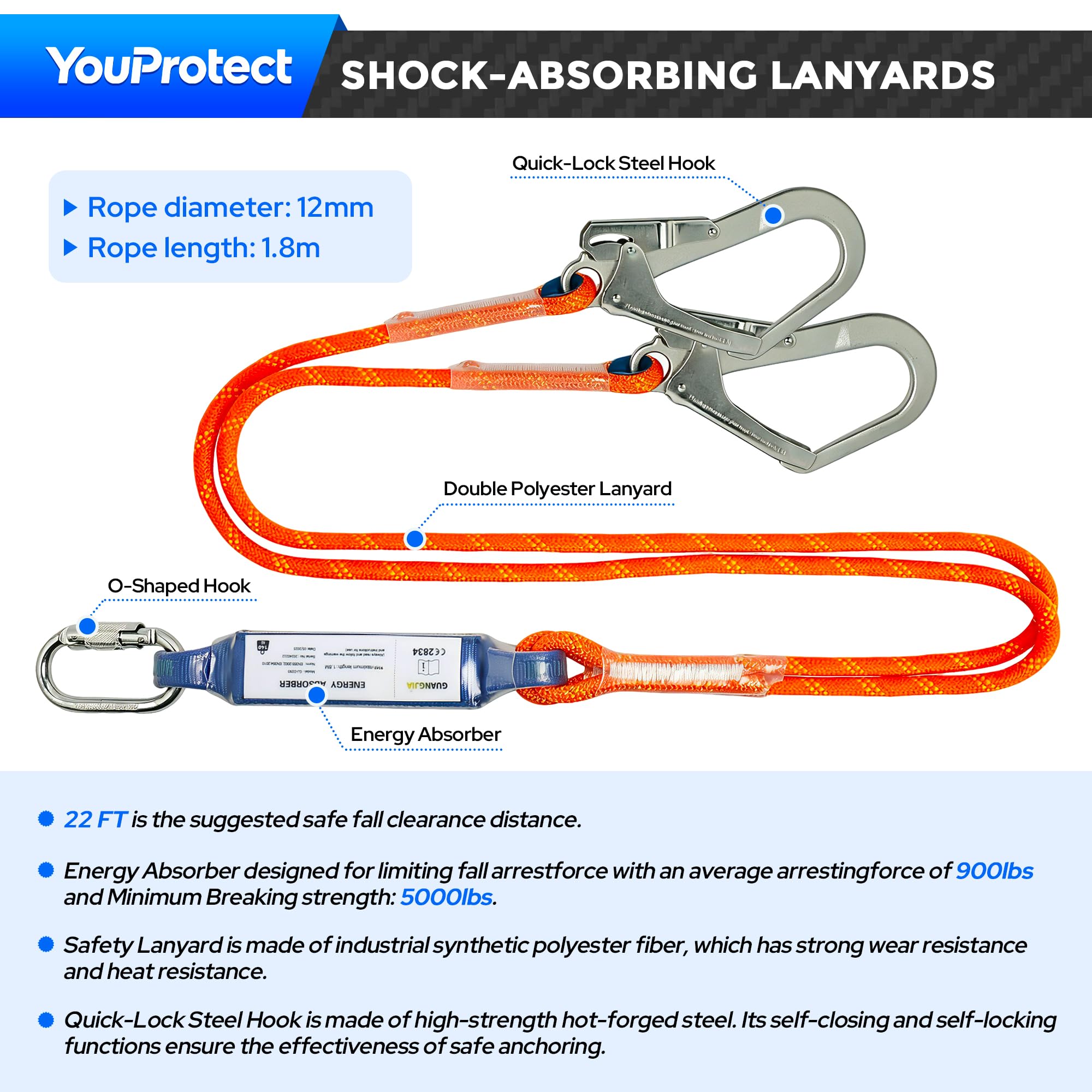 Kit de arnés de seguridad ajustable, protección de cintura gruesa, utilizado para operaciones de gran altitud