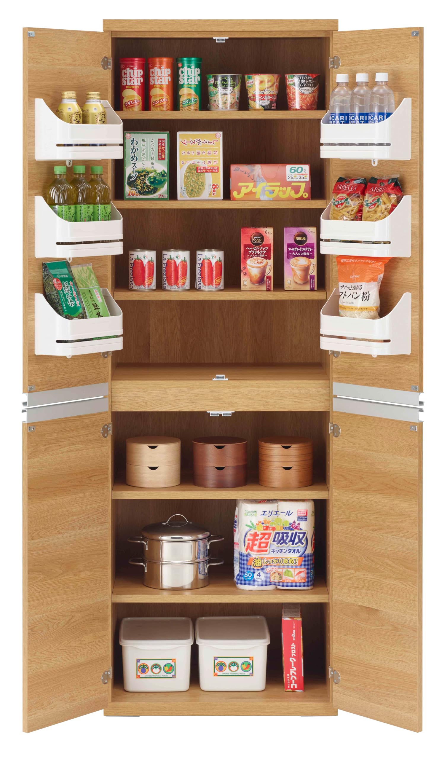 Amazon｜フナモコ キッチンストッカー 幅60.5×奥44.5×高180cm