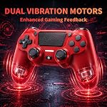 BJXOZ Wireless Controller for PS4 Controller, Gamepad with Dual Vibration, 1000mAh, Six-axis Gyroscope Sensor, USB-C Port, Speaker, 3.5mm Headphone Jack, Touchpad, Compatible with PS4/Slim/Pro/PC