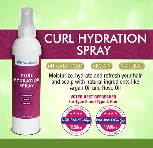 Miniatura 2 de OBIA Naturals Spray de hidratación para rizos – Hidratante refrescante, hidratante y nutritivo para cabello seco y rizos, 8 onzas.
