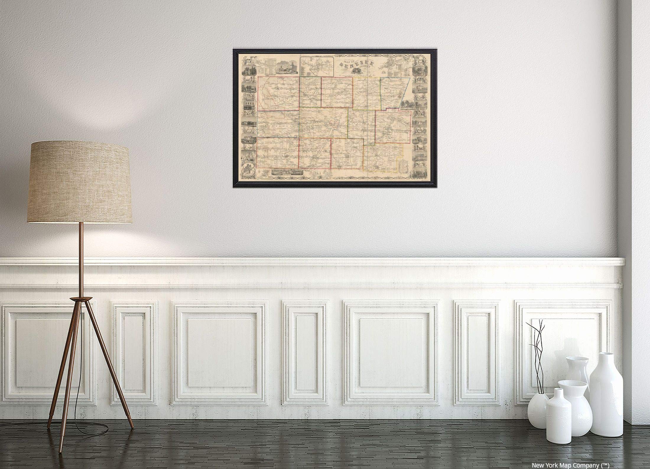 1854 Map|Title: Map of Genesee County, New York : from Actual surveys|Subject: Batavia|Batavia N.Y|G