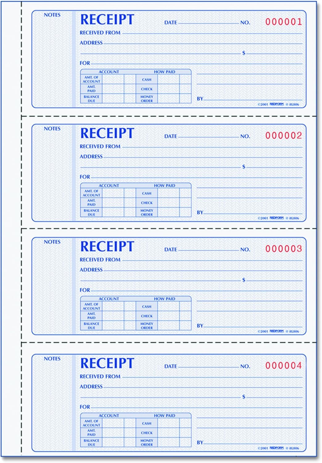 Rediform Prestige Duplicate Carbonless Softcover Money Receipt Books (8L806)