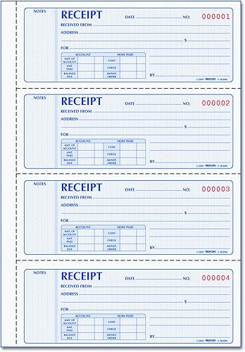 Miniatura 8 de Rediform Libro de recibos de dinero estándar dorado, 2.75 x 5 pulgadas, 225 duplicados numerados (8L829)