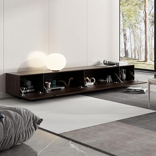 Miniatura 4 de AIEGLE Soporte de TV de 95.1 pulgadas de ancho con 4 cajones abatibles, moderno centro de entretenimiento con almacenamiento, consola multimedia,