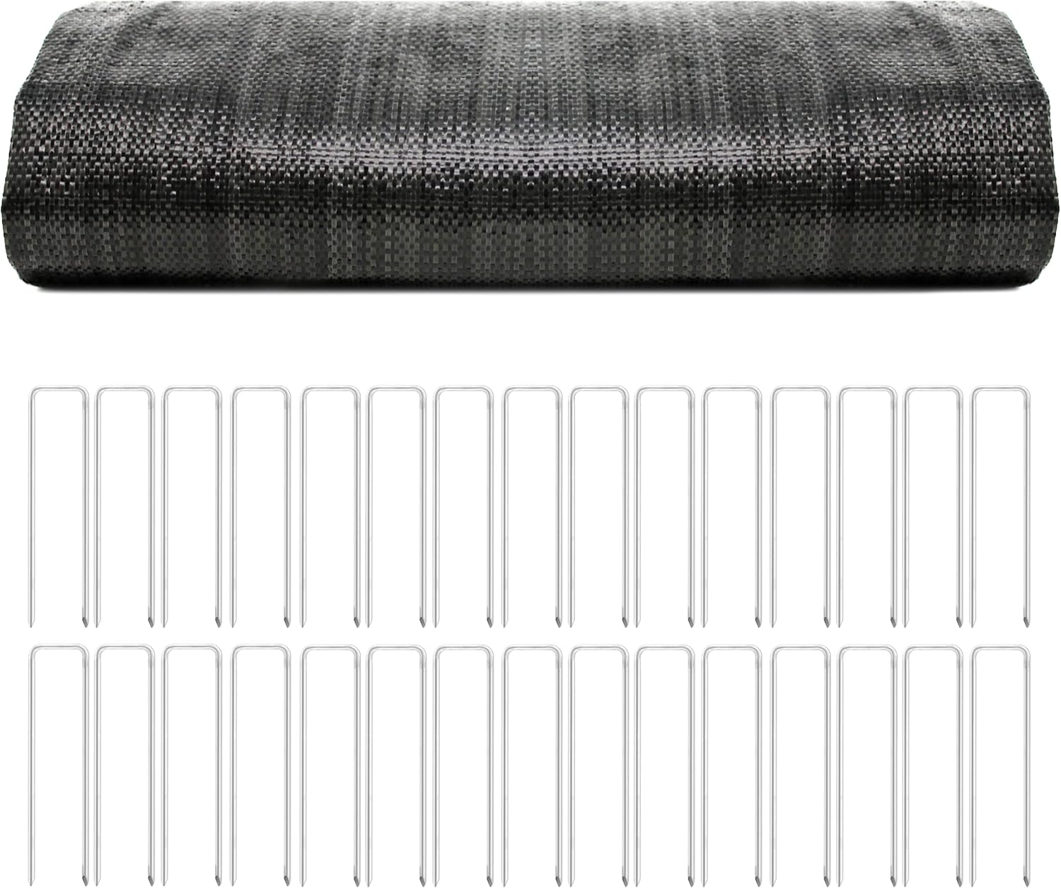 Driveway Landscaping Fabric and Underlayment - 30 x 12.5 ft – Heavy Duty Woven Geotextile Landscape Weed Barrier with 35 Staples for Outdoor Garden Gravel Road and Patio Projects