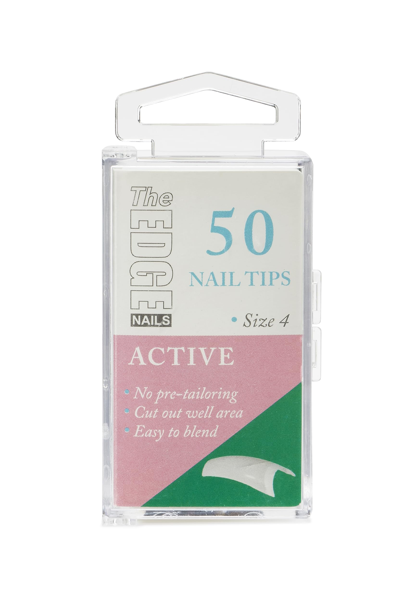 THE EDGE Active Nail Tips Size 4 (50 pack) - Strong Nail Tips