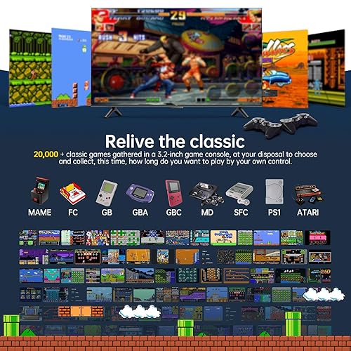 Miniatura 2 de 2024 Upgrade Retro Gaming Console,X2 Wireless Retro Game Console Stick 4K HDMI,Built in 20400+Games with 23 Emulators with 2*2.4G Wireless