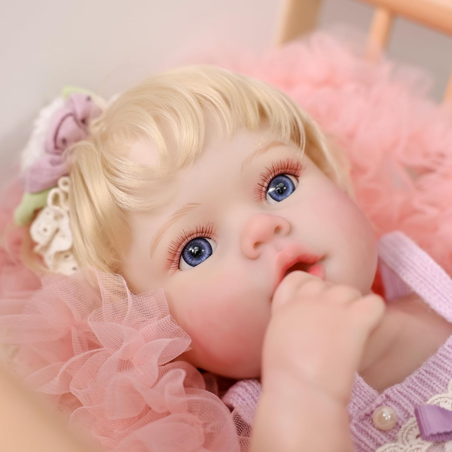 20inch Large Realistic Reborn Baby Doll Hand-Rooted Hair Lifelike Baby Dolls with Accessories for 3+ Year Old Girls Gifts, Pretend Play, Collection