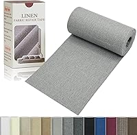 Vista 12 de Cinta de reparación de lino de 4 x 70 pulgadas, parche de tela de reparación de sofá autoadhesivo para muebles, sofás, cojines, sillas, bolsas, Beige