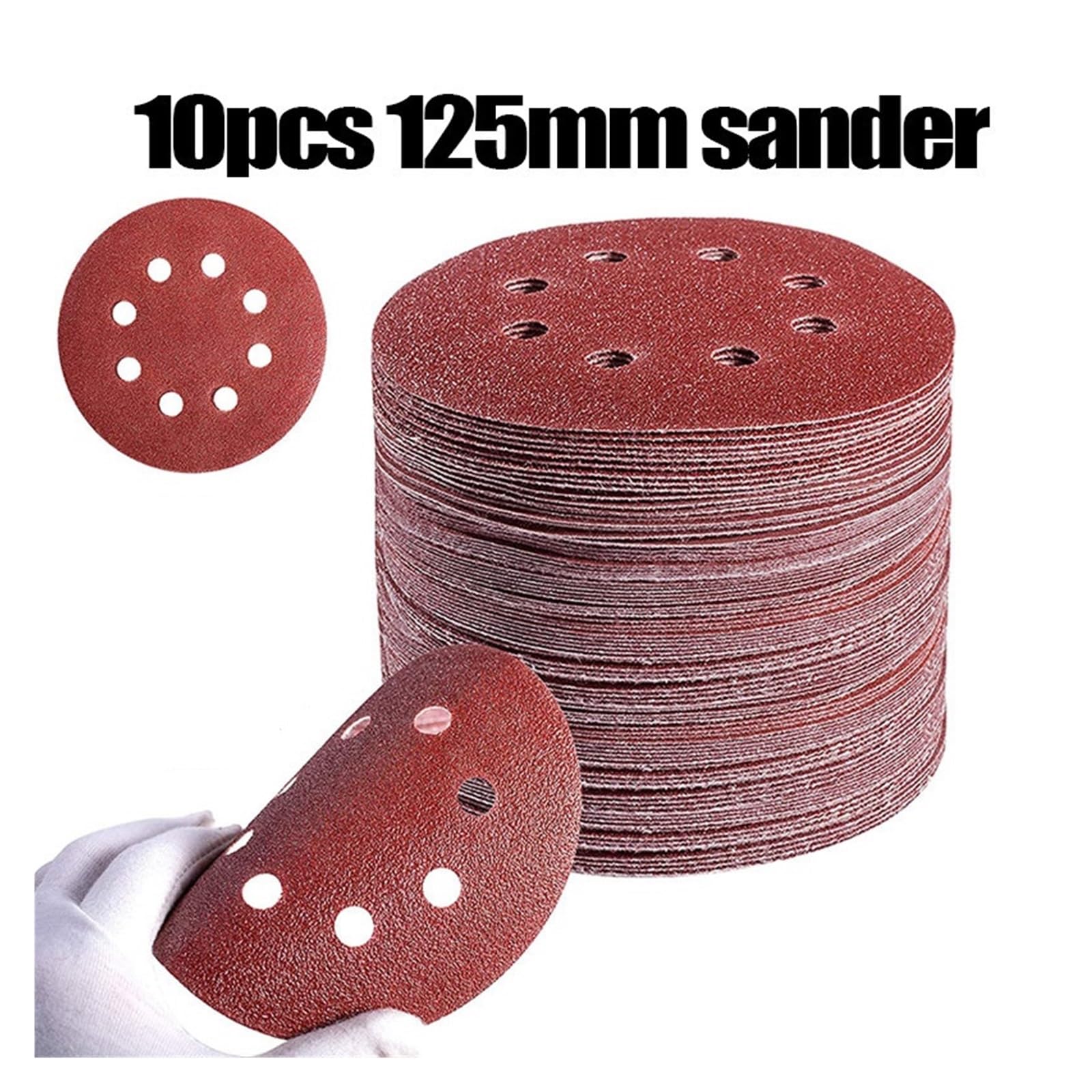 Schleifpapier für Holz, 10 STÜCKE 5 Zoll 8 Loch Schleifscheiben Klettverschluss Schleifpapier 125 MM Exzenterschleifer 40-3000 Körnungen Schleifmittel(60)