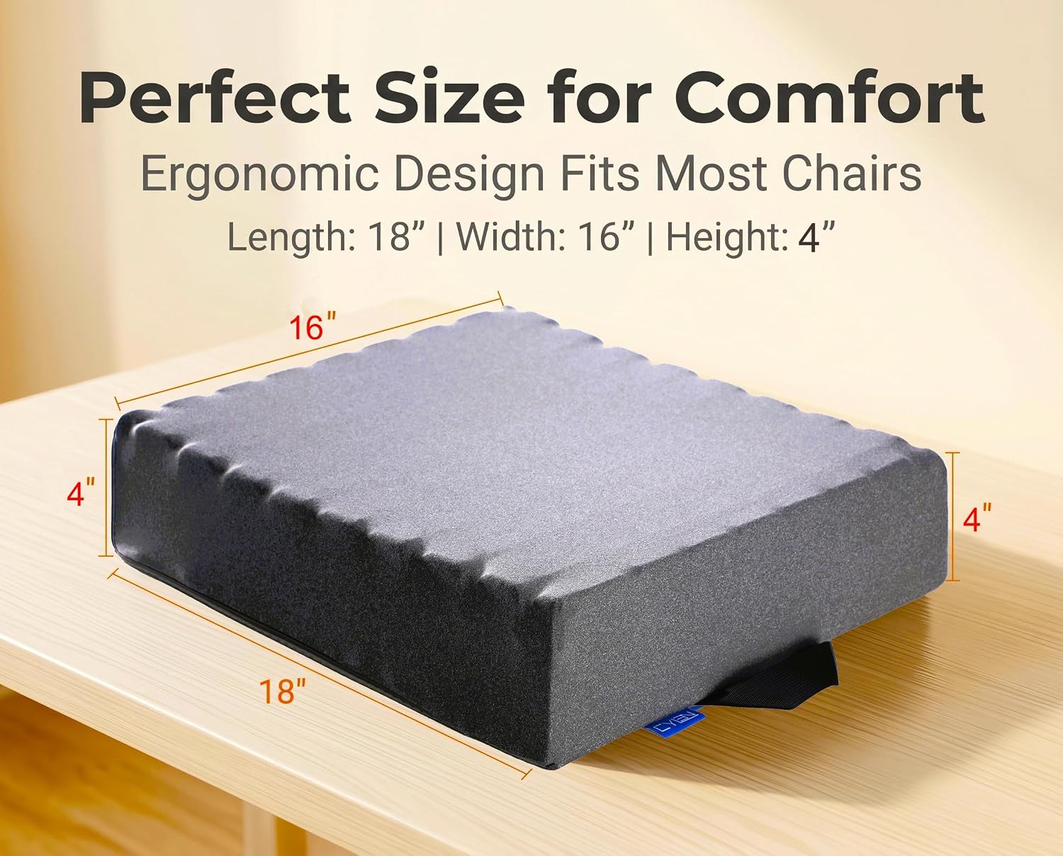 Keyboard Ventilation Seat Cushion with Innovation Heat Dissipation Design-90 Independent Memory Foam Cells with High Dense Polyfoam Base-Chair Pad+Extra Waterproof Anti-Slip Cover