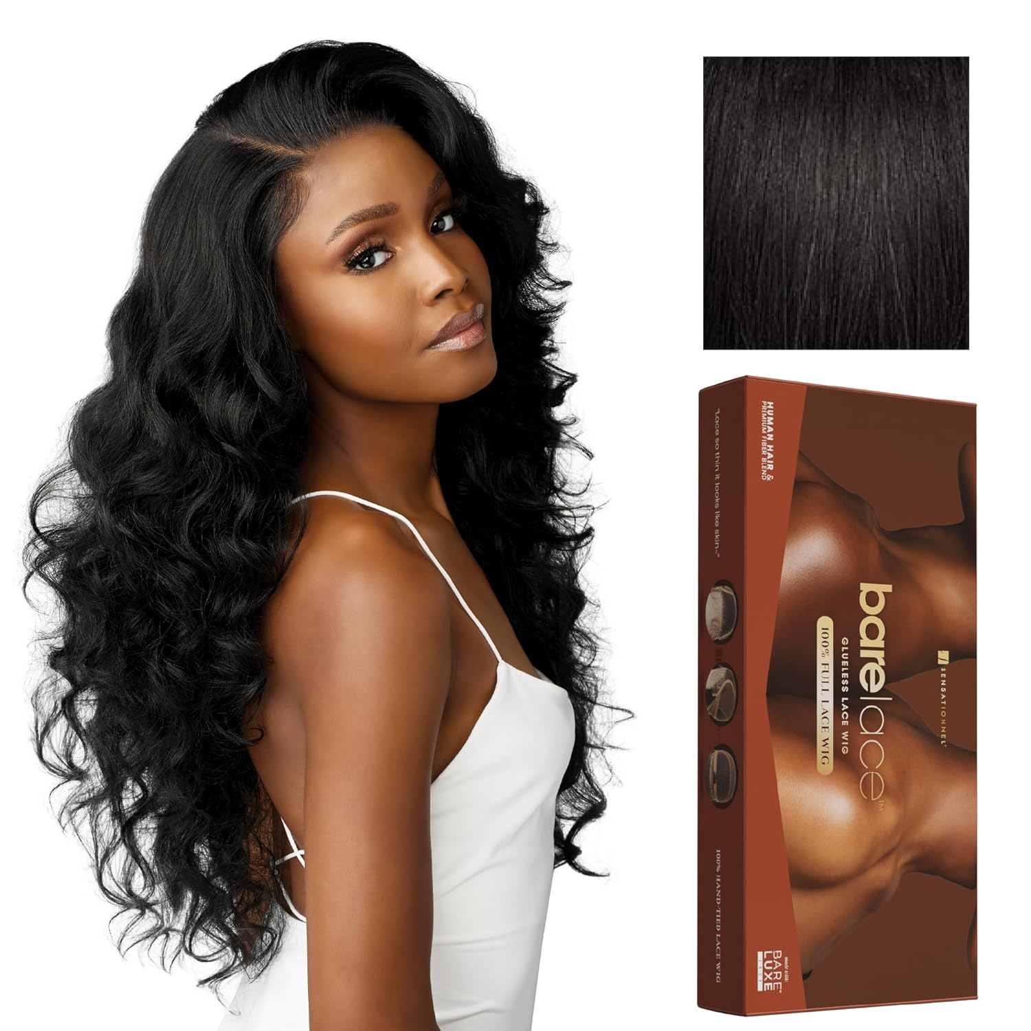 Sensationnel Bare Lace Fulllace Wig - Unit 4 Human Hair Blend All Lacefrontal Glueless Synthetic 180 Degree Preplucked Hairline (BALAYAGEPLATINUM)