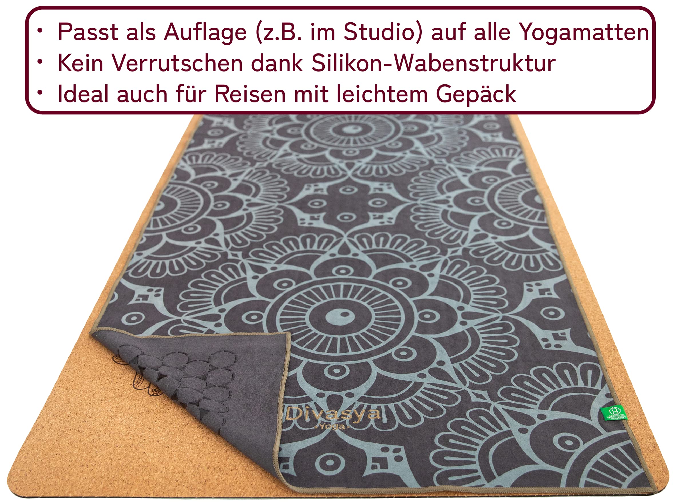 Yoga handdoekset: antislip dankzij siliconen honingraatstructuur | in 6