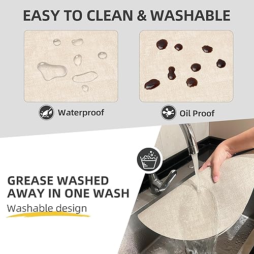 Miniatura 4 de COSMOSACA - Juego de 4 manteles individuales de vinilo a rayas, resistentes al calor, fáciles de limpiar, lavables, uso en interiores y exteriores,