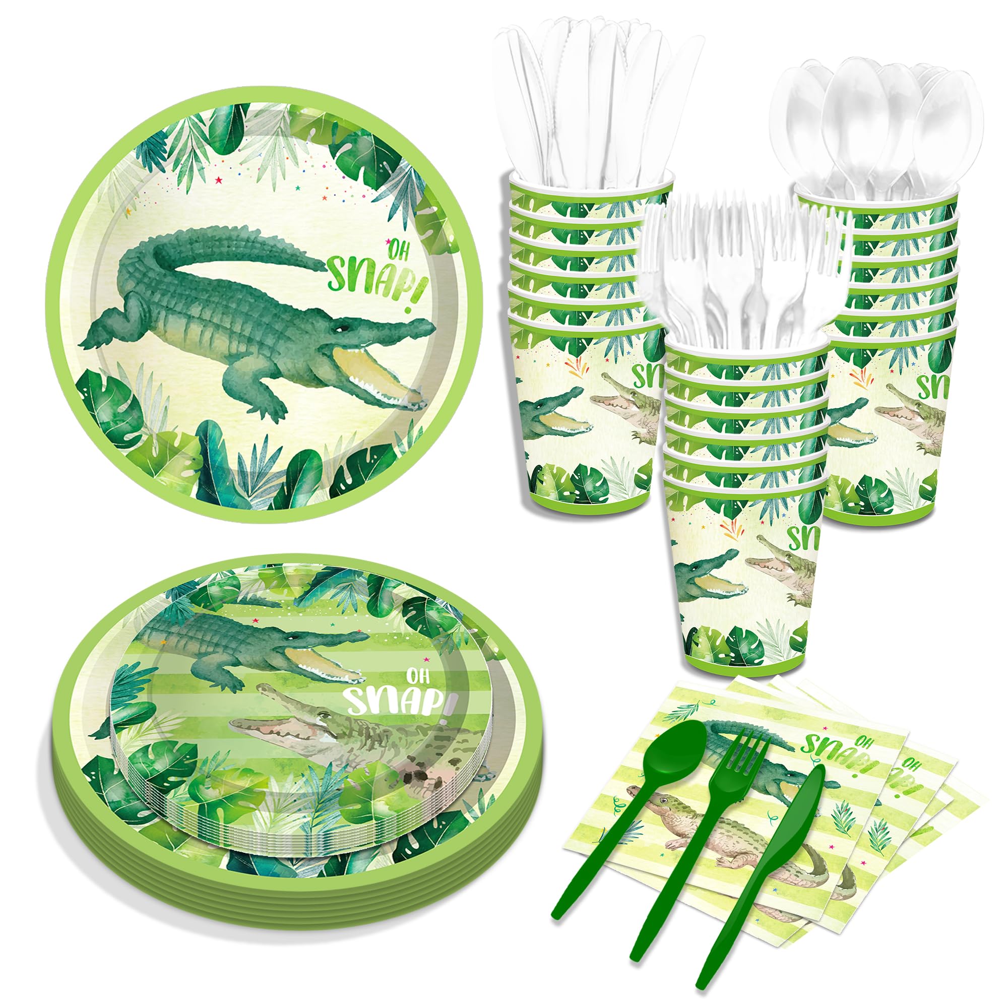 116 Ps Crocodile Party Supplies 16 Guests Crocodile Party Decorations Including Crocodiles Partys Paper Plates Dinner Plates Napkins Cups Set