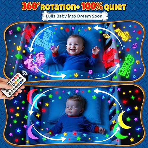 Miniatura 4 de Juguetes para niños, proyector para cachorros, 30 sonidos relajantes+3 diapositivas, máquina de sonido para bebés, proyector para niños, 13