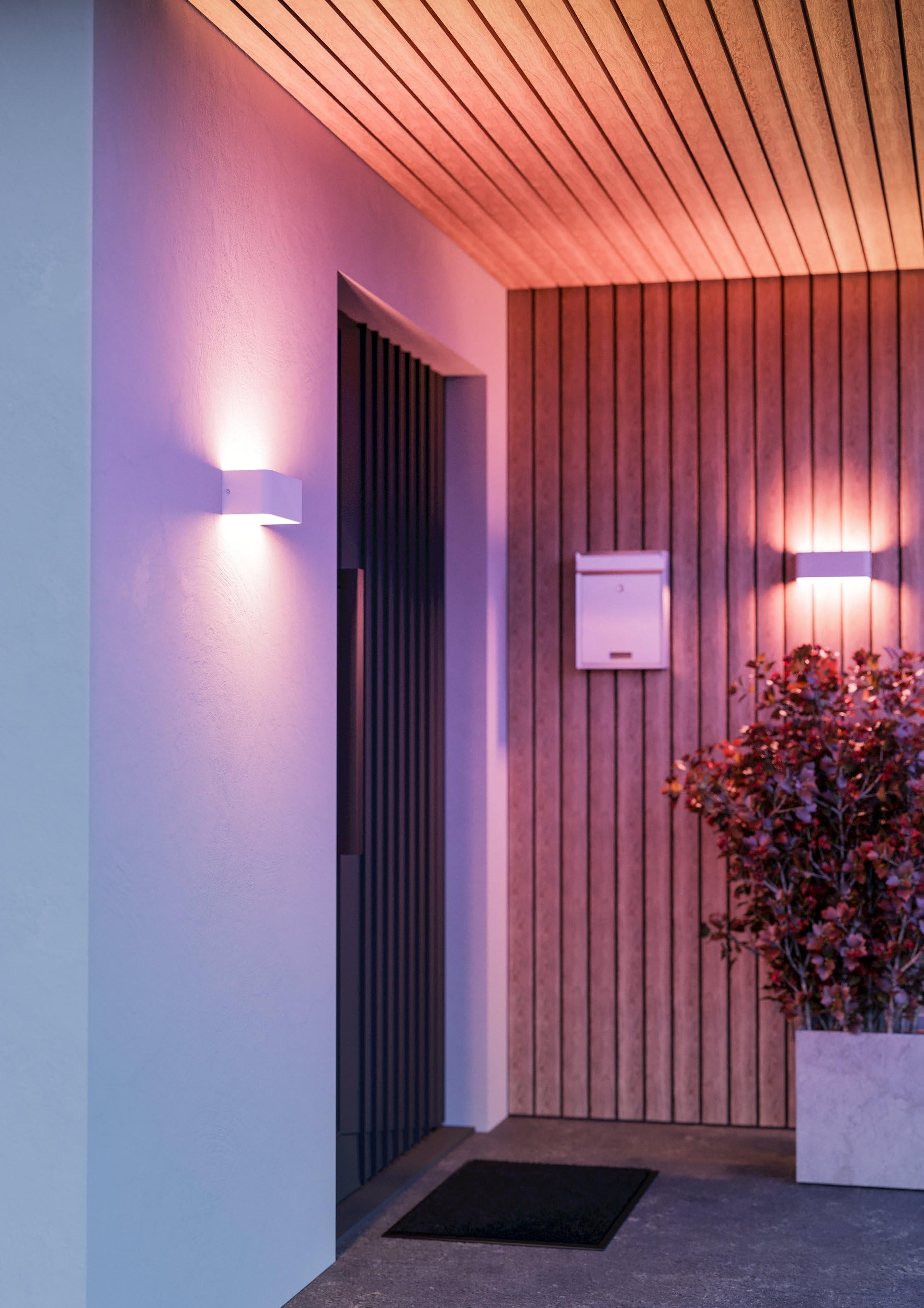 EGLO connect.z LED Wandlampe außen Sania-z, Smart Home Außenlampe | App und Sprachsteuerung Alexa, Outdoor Wandleuchte aus Kunststoff in Weiß, IP55, warmweiß-kaltweiß, RGB