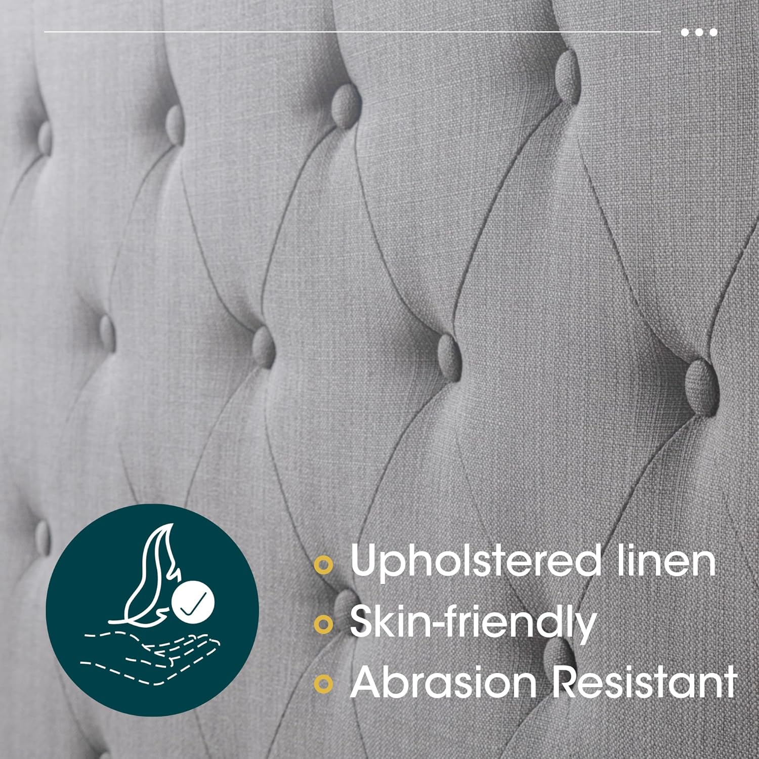 WEEWAY Queen Upholstered Bed Frame with Tufted Wingback Headboard，Modern Platform Bed with Wooden Slats Support - Easy Assembly, Non-Slip and Noise-Free - Light Gray