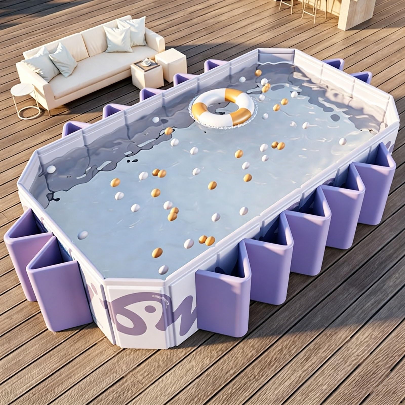 Foldable No-Inflation Swimming Pool, Large Non-Inflatable Pool