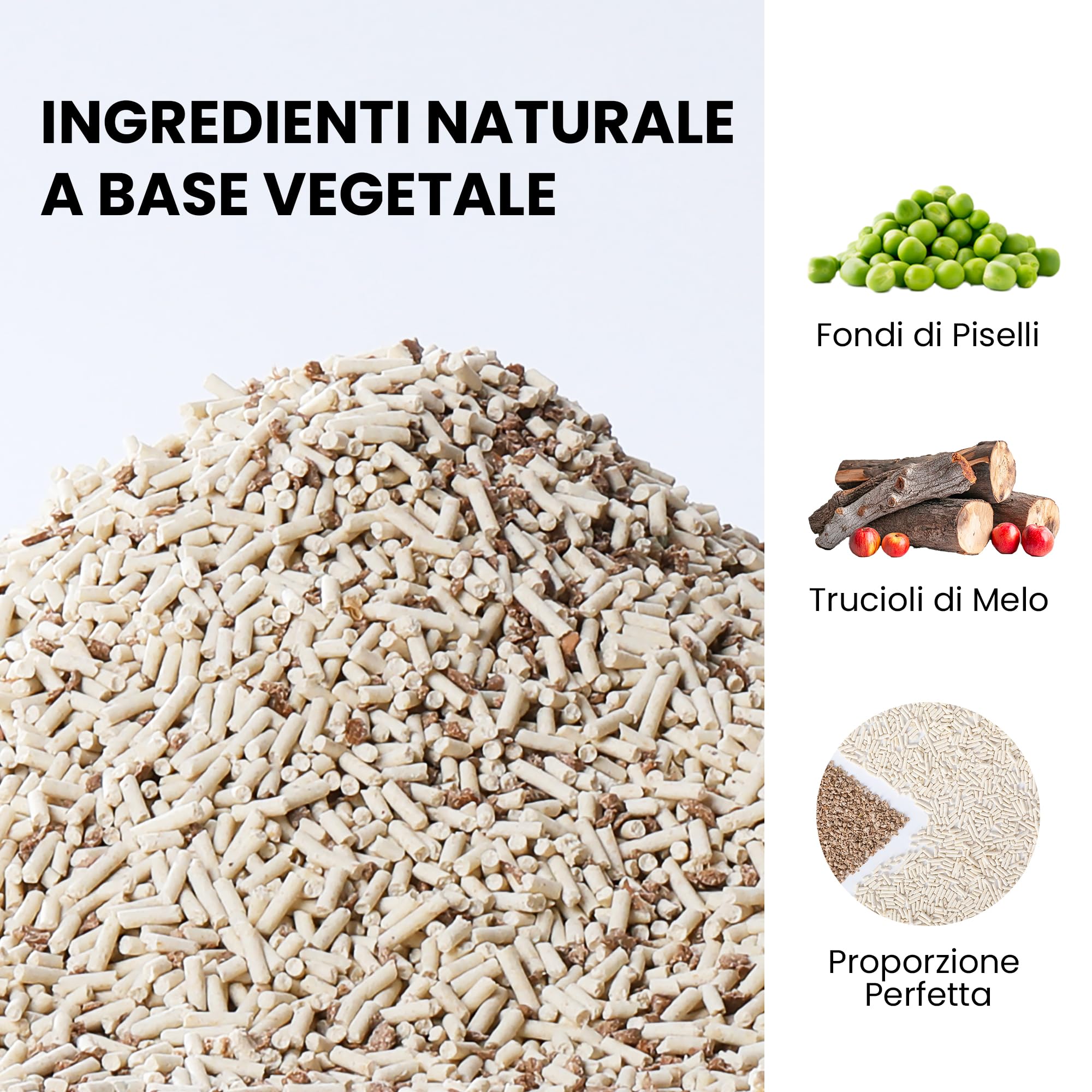 FUKUMARU Lettiera per Gatti in Tofu- 24L Lettiera Agglomerante, Alto Assorbimento (Riduzione Uso), Senza Polvere,Base Mais e Fagioli con Trucioli di Melo,Controllo Odori, Smaltibile nel WC.