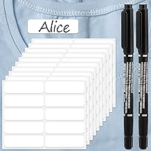 10 Blatt 100 Stück Weiß Wäscheetiketten Selbstklebend 4,5 x 1,5 cm Wasserfestes Etiketten zum Beschriften Namensetiketten für Kleidung Klebeetiketten Wäscheetiketten zum Aufbügeln