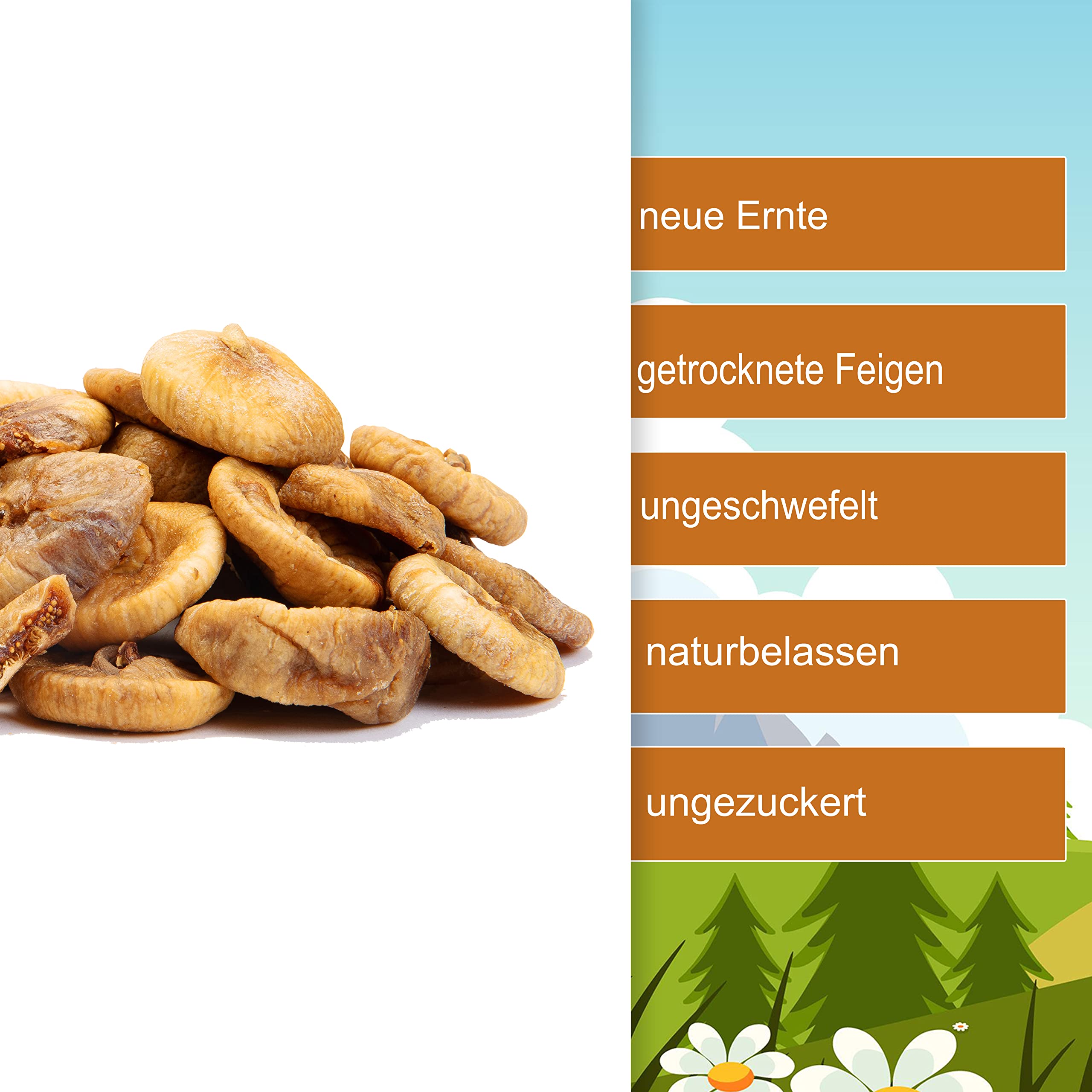 Feigen 4kg im Eimer getrocknet naturbelassen ungeschwefelt NussFuchs