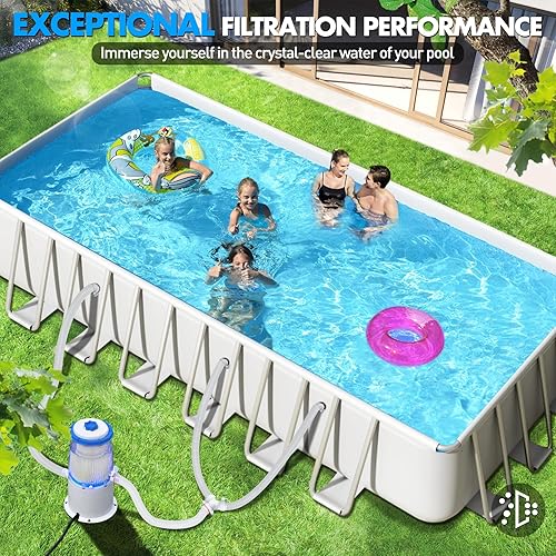 Miniatura 6 de Bomba de filtro de piscina iluminada de 1000 GPH para piscinas sobre el suelo, luz LED azul incorporada, carcasa transparente para monitor de