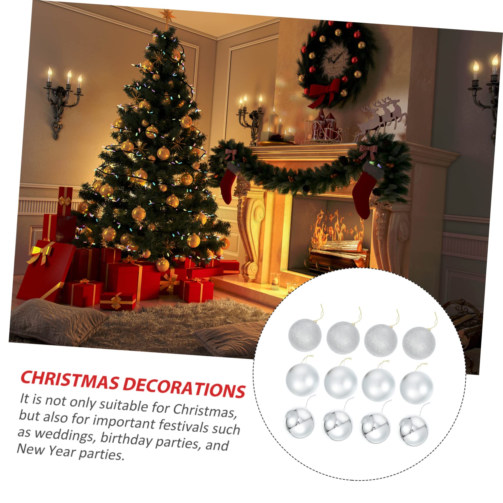 24stücke Weihnachtskugelanhänger Hängende Bälle Party Dekoration Kleine Weihnachtskugeln Als Schmuck Für Hängekugeln Und Festival-Dekoration