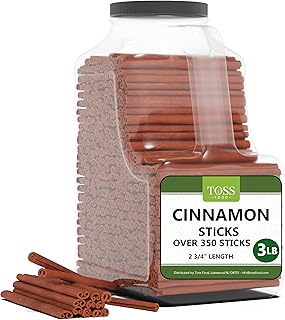 Cinnamon Sticks Whole Bulk 3 LB Jar - 2.75 Inch Cut With Strong Aroma, Perfect for Crafts,Baking, Cooking & Tea- 350+ Cass...