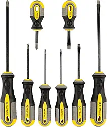 EDA Chaves De Fenda E Phillips Cromo Vanádio Eda Prateado Preto Amarelo/ Cinza 8 Peças