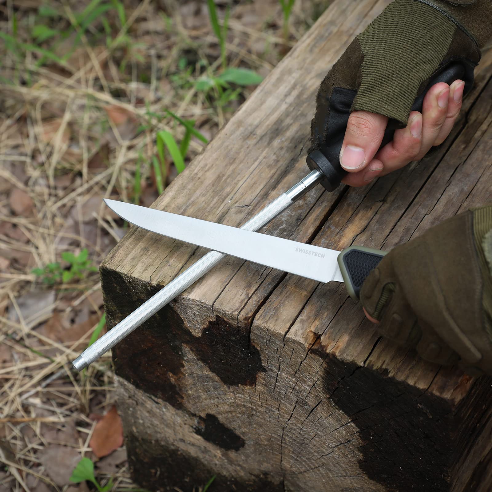 Swiss+Tech Field Dressing Kit, 10Piece Hunting Knife Set with Caping