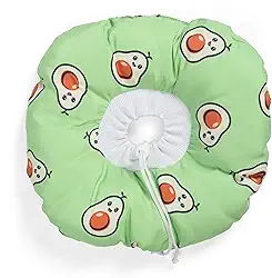 Colar Elizabetano Ajustável YOLOPET – Confortável e Flexível, Proteção Pós-Cirúrgica para Pets – Estampas Variadas e Tamanhos P, M e G (Abacate, G (39 cm))