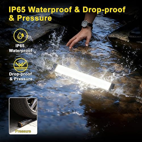 Miniatura 6 de Linterna LED para campamento recargable, banco de energía de 6000 mAh, luces LED magnéticas para acampar con 6 modos, linterna portátil, luces