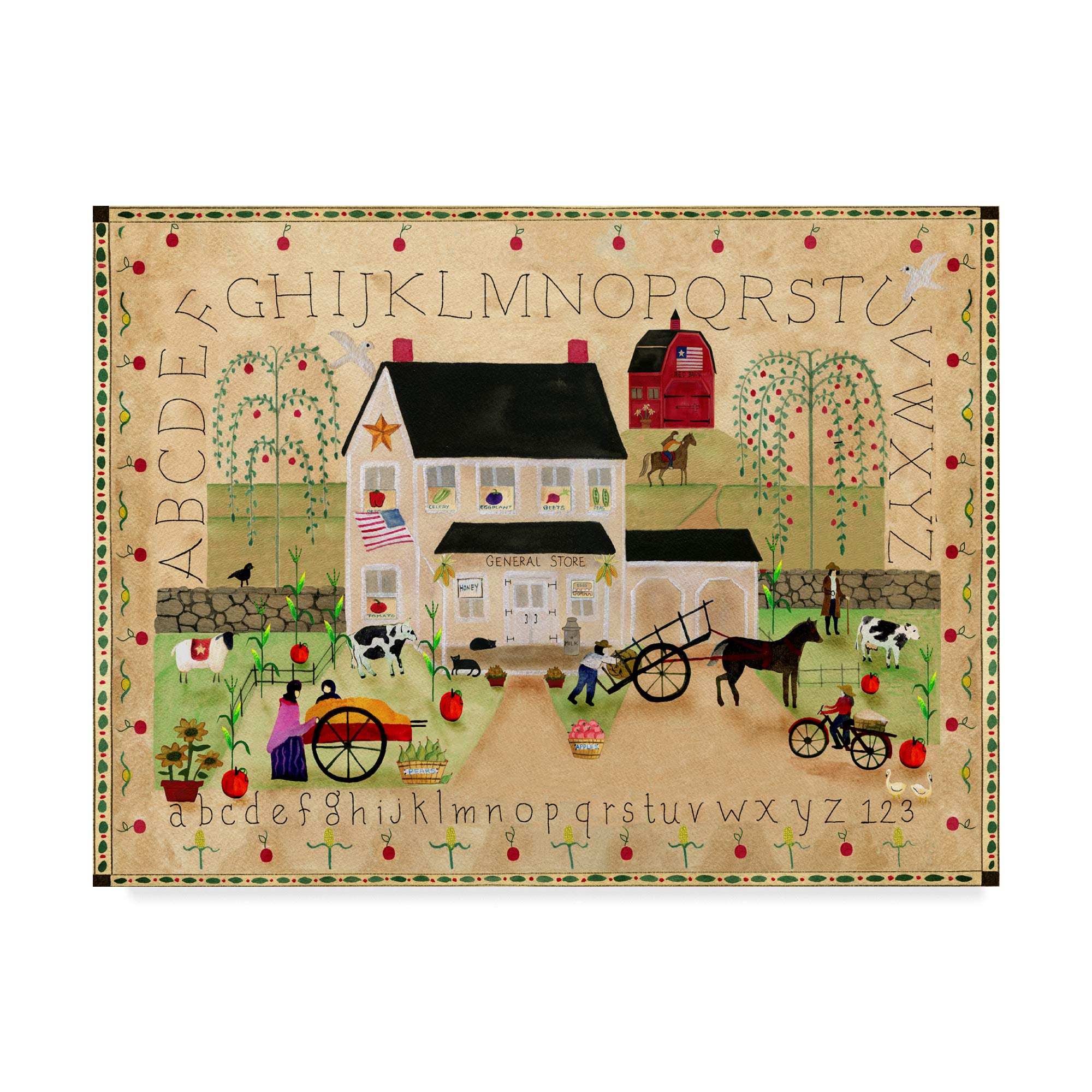 Trademark Fine Art American General Store Sampler by Cheryl Bartley, 18x24-Inch Fine Art, Multicolor